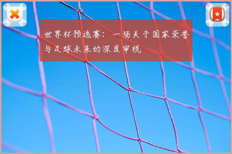 世界杯预选赛:一场关于国家荣誉与足球未来的深度审视